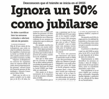 Ignora un 50% como jubilarse