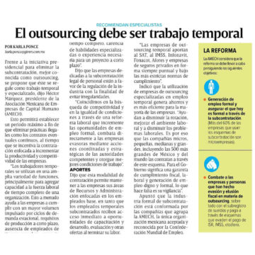 El outsourcing debe ser trabajo temporal