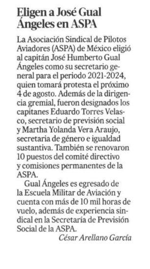 Eligen a José Gual Ángeles en ASPA