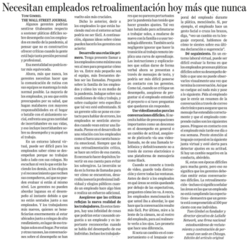 Necesitan empleados retroalimentación hoy más que nunca