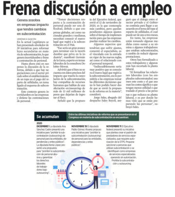 Frena discusión a empleo