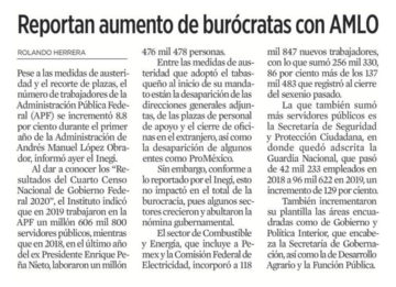 Reportan aumento de burócratas con AMLO