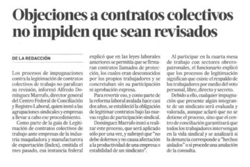 Objeciones a contratos colectivos no impiden que sean revisados