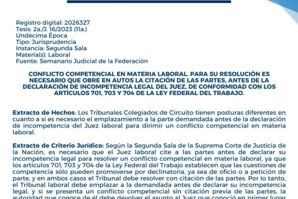 Contradicción de criterios segunda sala emplazar antes de declarar incompetencia