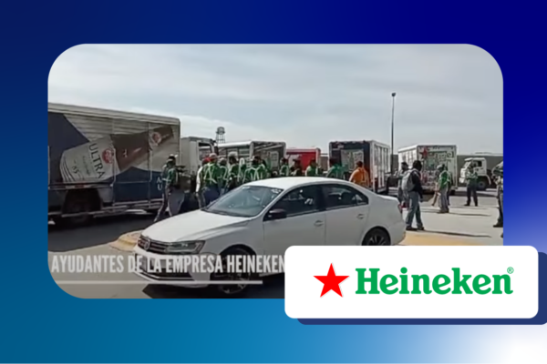 Realizan paro trabajadores de Heineken; piden que se reduzca la jornada laboral de hasta 15 horas diarias